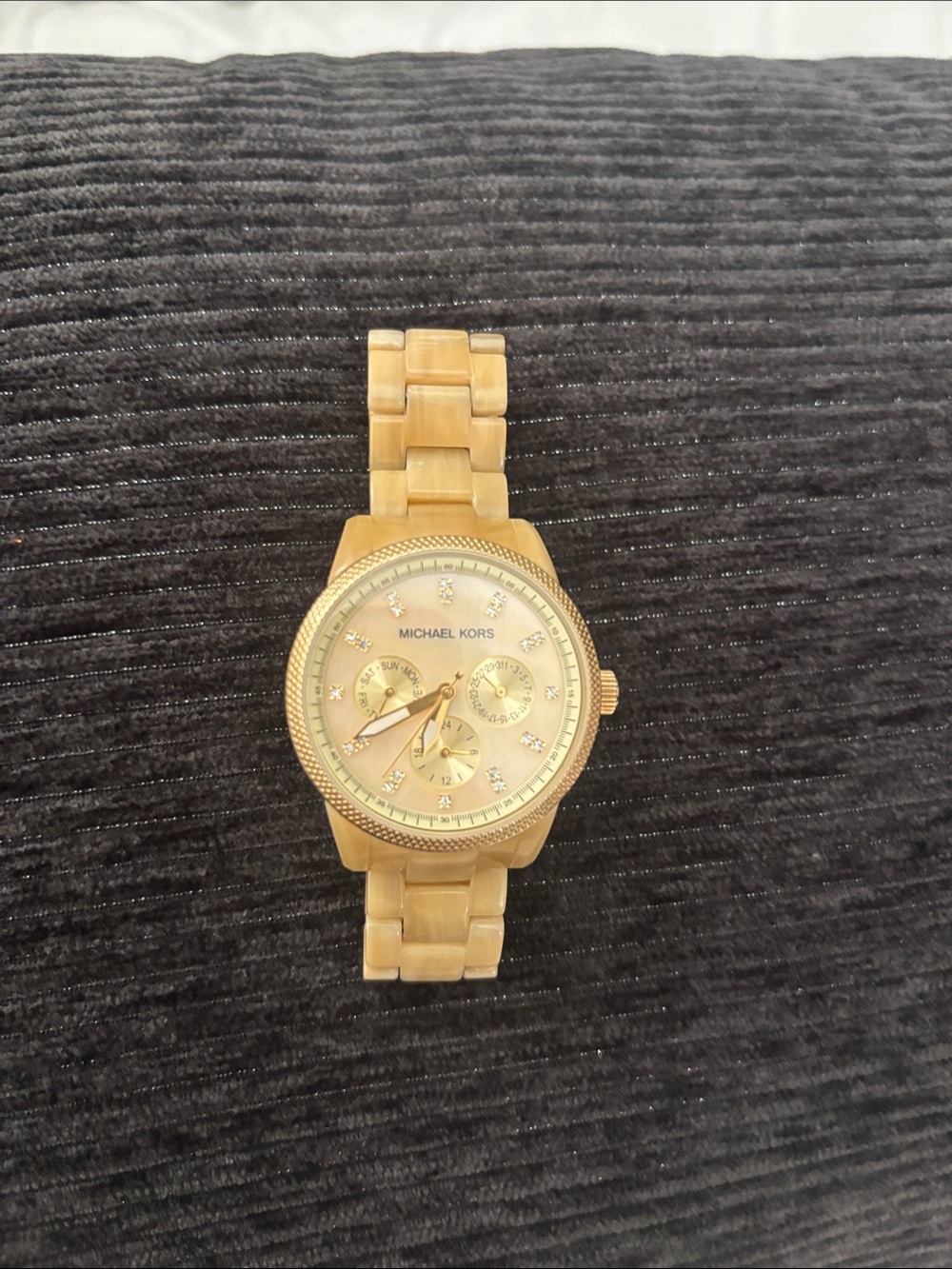 Michael Kors Women's Gold-Tone Crystal Accent Bracelet Watch